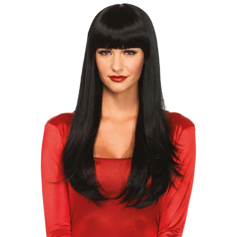 Leg Avenue Perruque Cheveux Longs et Raides Noirs